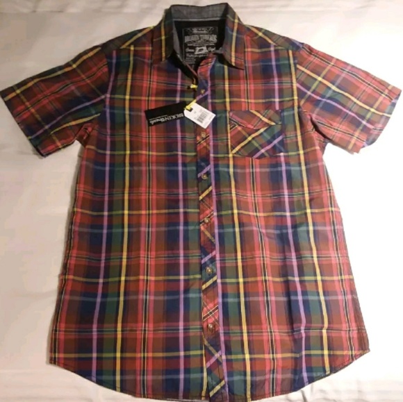 $48 Broken Threads Men's Medium Plaid Button-Down Shirt - Picture 3 of 4